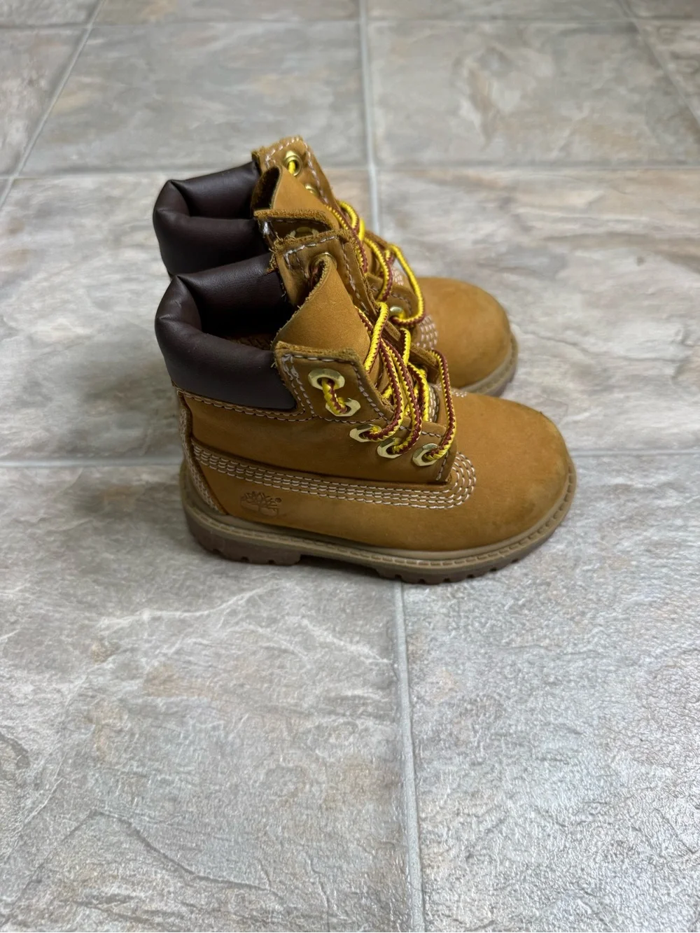 Timberland 6in Premium Boots TD Boys Shoe Size 5c Biege 12809 Preowned